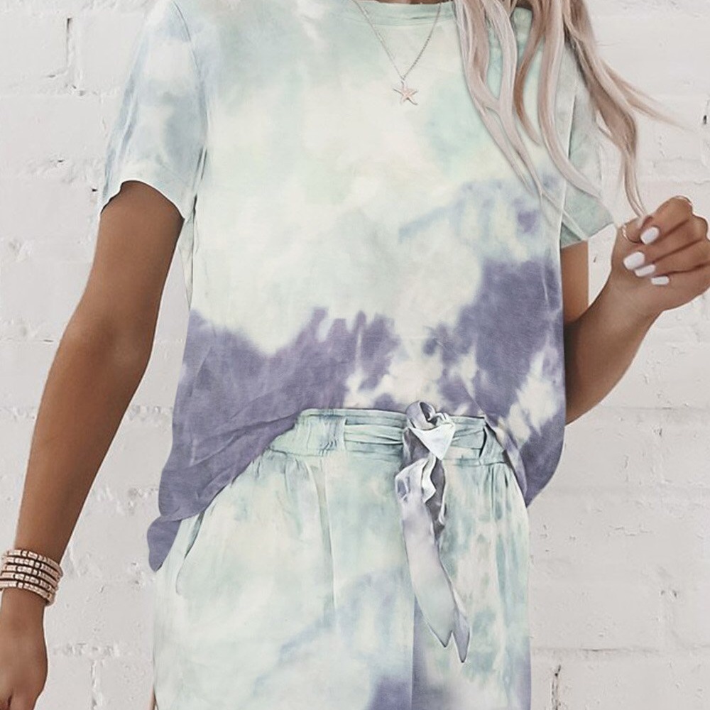 Tie dye shorts loungewear set